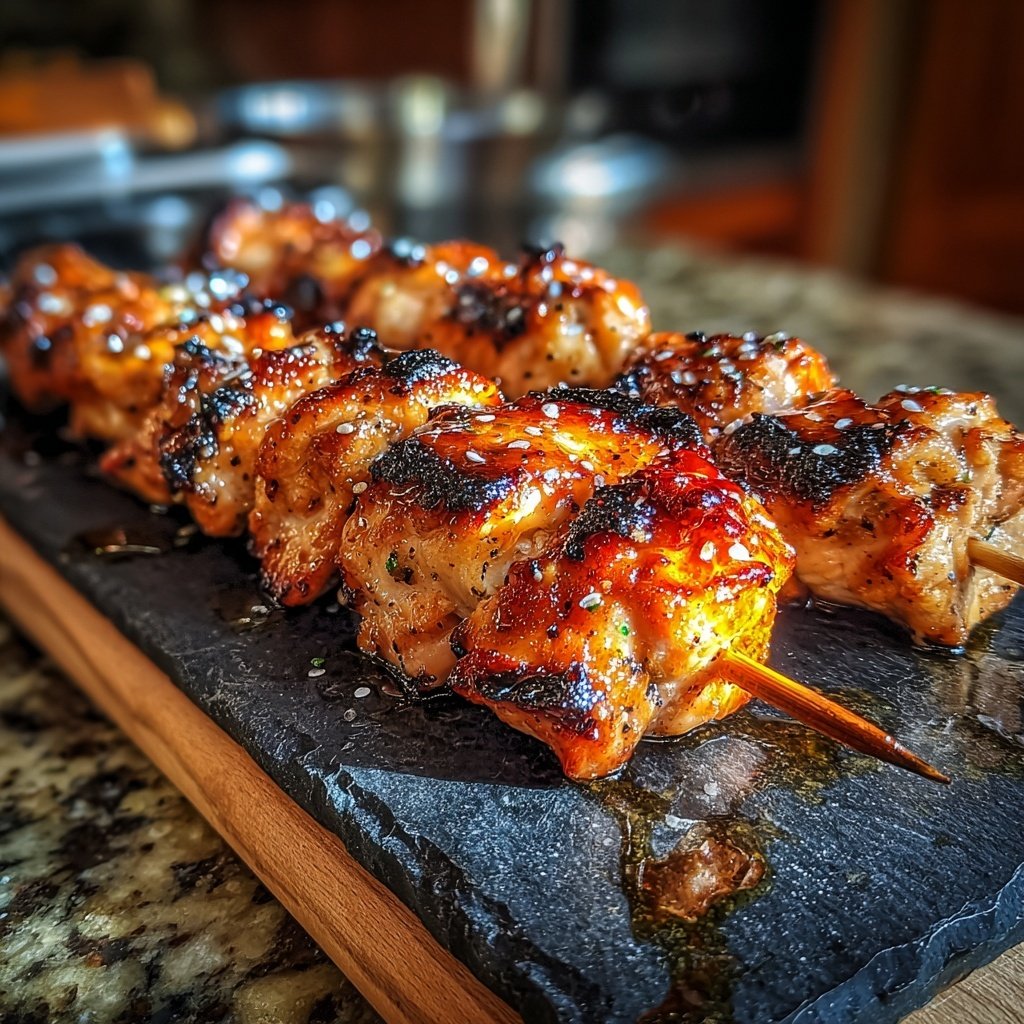 Gegrillte Hähnchenspieße Mit Honig Marinade