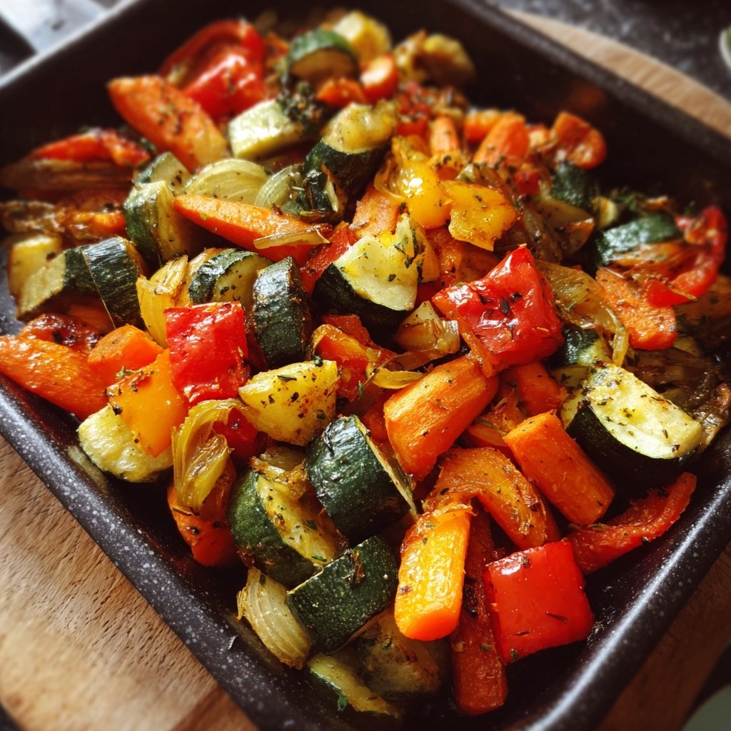 Mittagessen leicht mit Ofengemüse