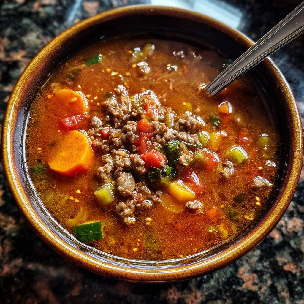 Hackfleisch Suppe deftig