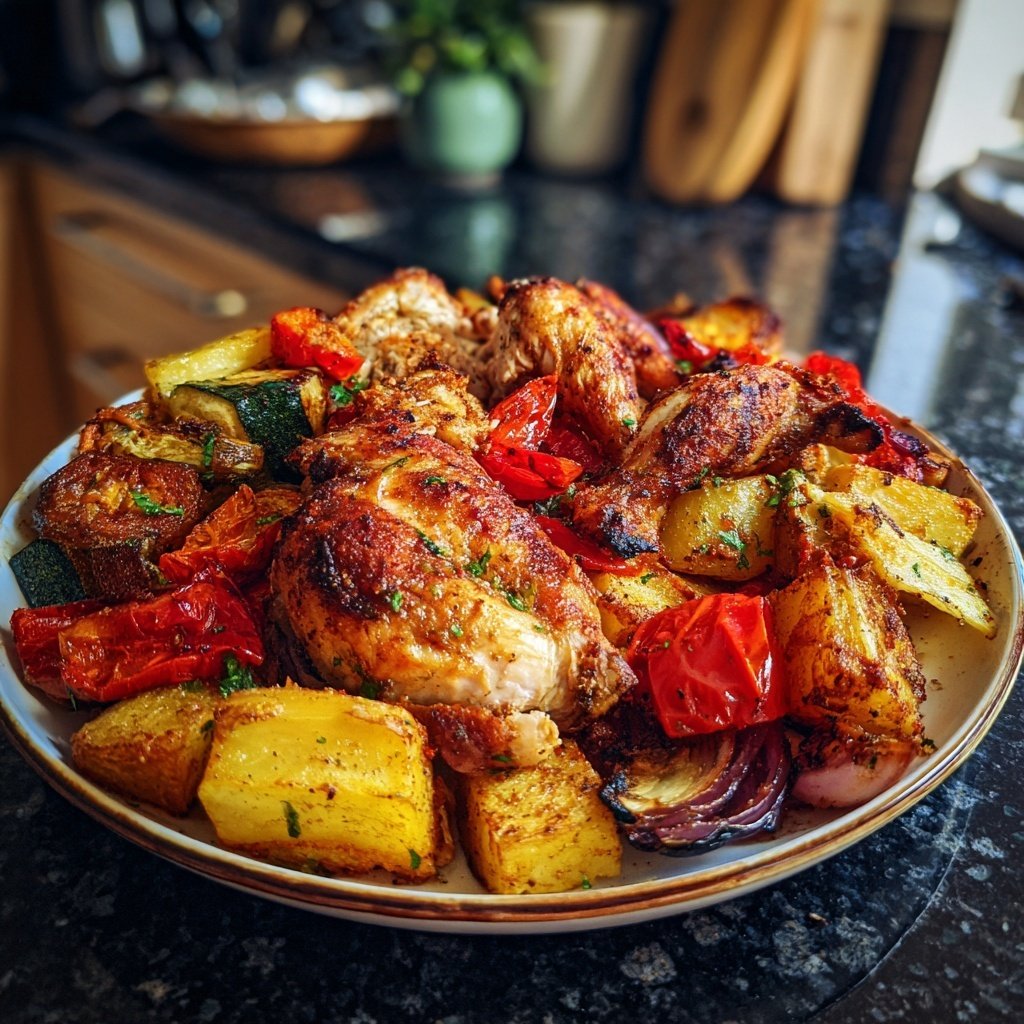 Kalorienarmes Ofengemüse Mit Hähnchen