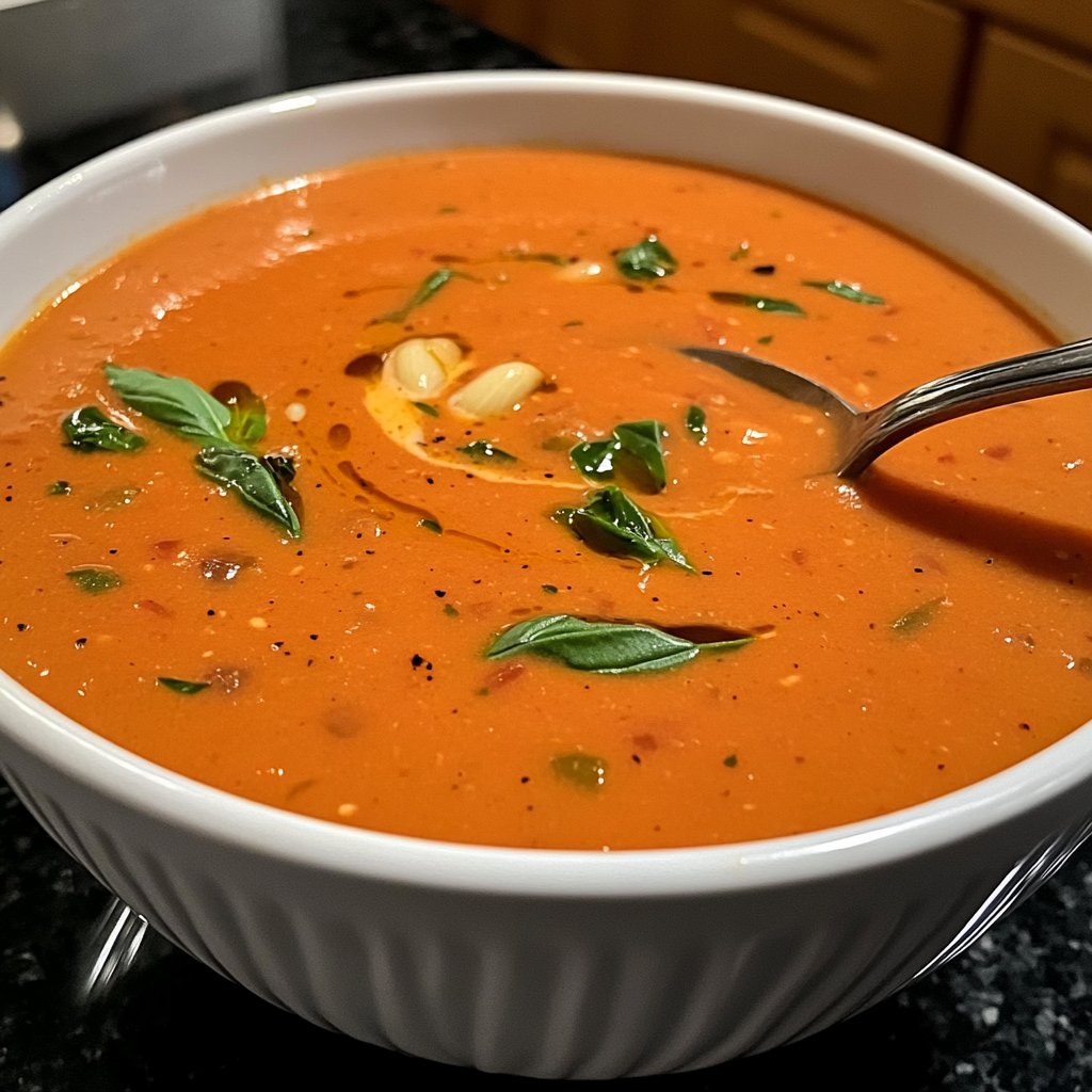 Tomatensuppe mit Knoblauch