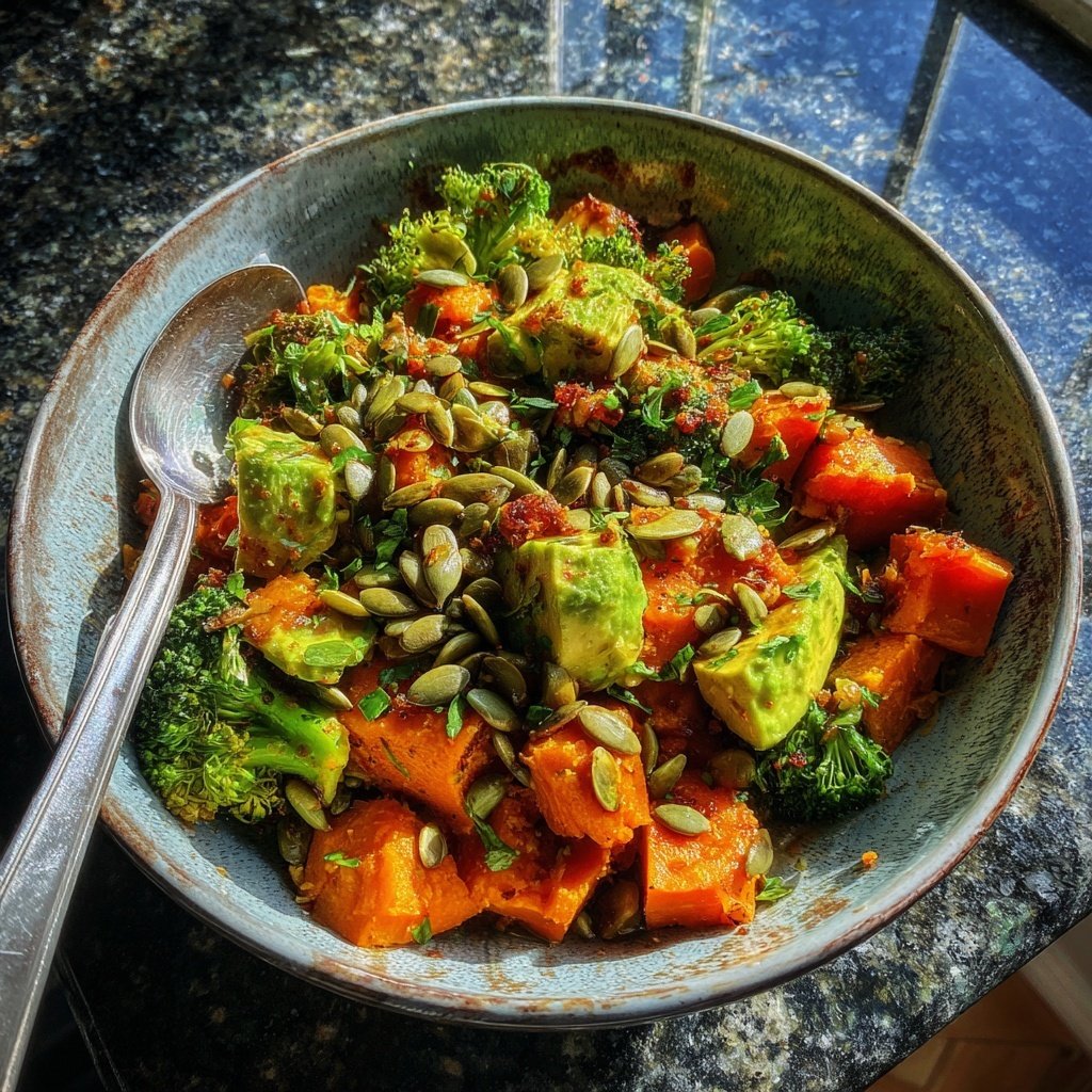 Brokkoli Süßkartoffel Bowl Leicht