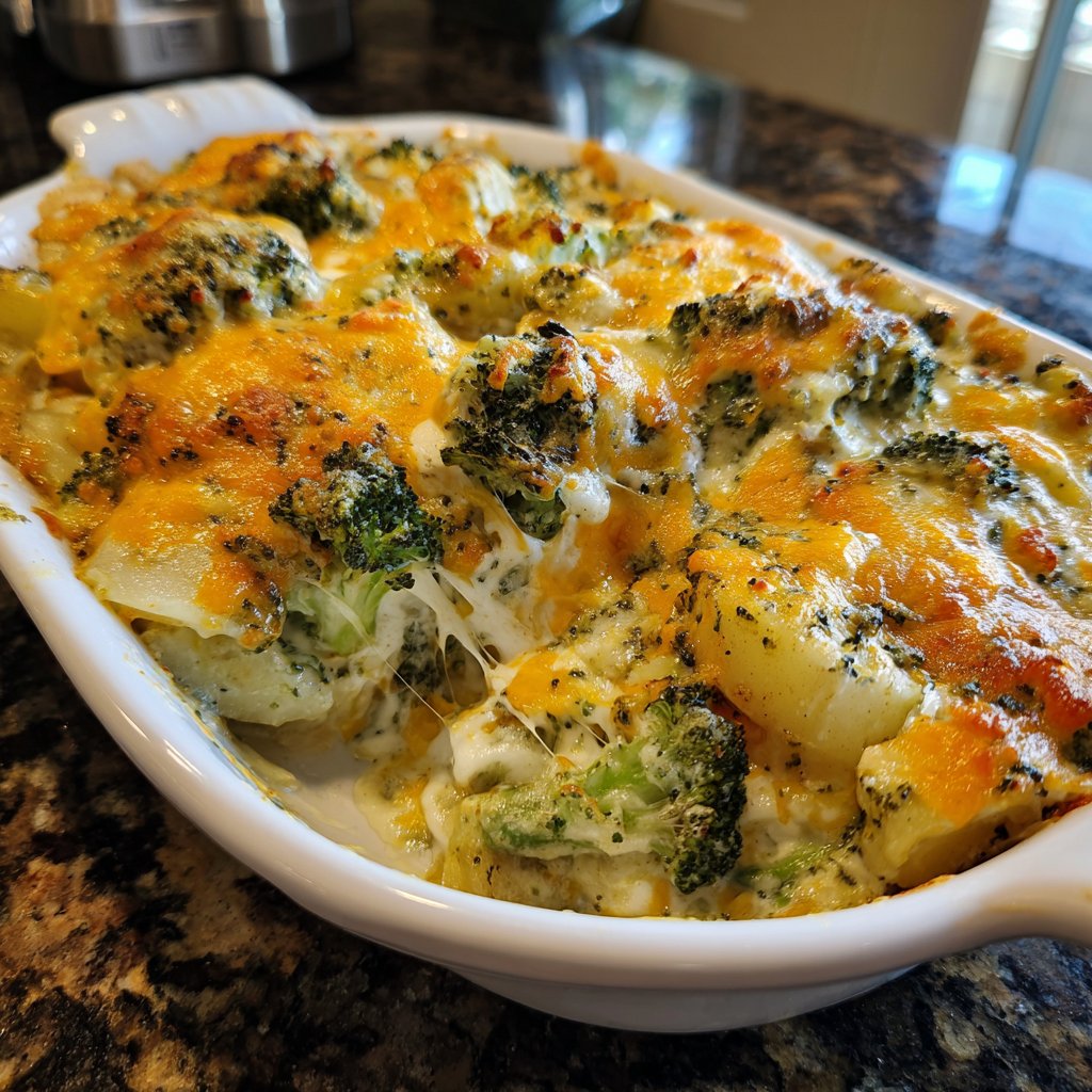 Cremiger Brokkoli Kartoffel Auflauf