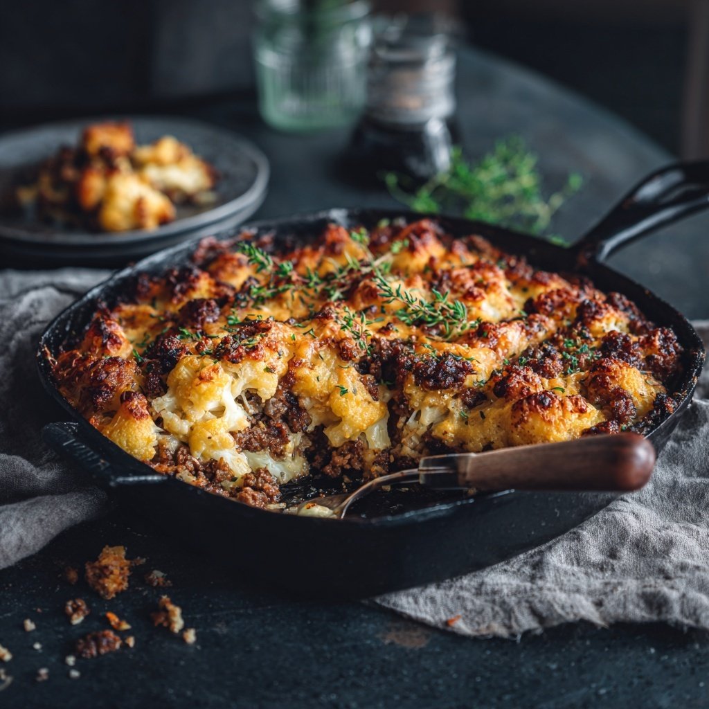 Blumenkohl Auflauf Mit Hackfleisch Und Käse