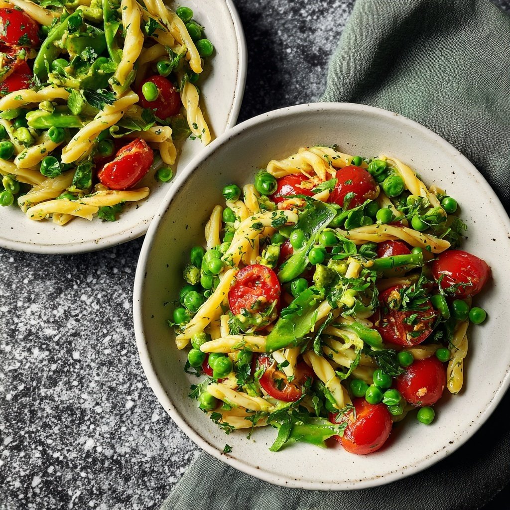 Mediterraner Nudelsalat Mit Erbsen