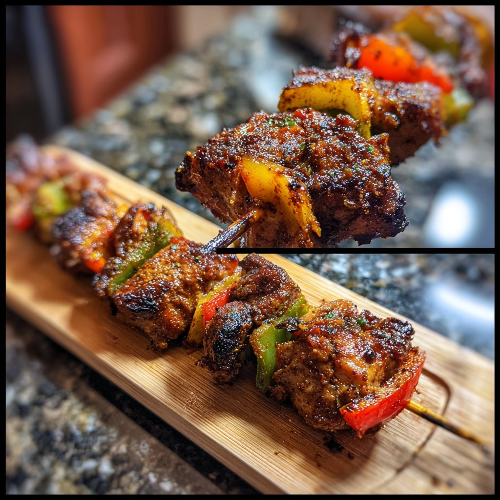 Gegrillte Hähnchenspieße